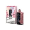 Peach gummy ria vape disposable, RIA NV30K device with curved display, front angle